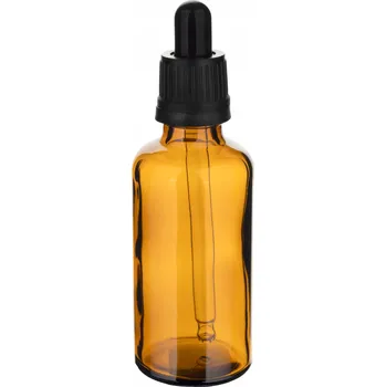 Hnědá skleněná lahvička 50 ml s pipetou / kapátkem!