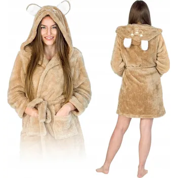 Dámský župan ŽUPAN MEDVÍDEK dámský pánský S KAPUCÍ DLOUHÝ TEPLÝ TLUSTÝ KIGURUMI ONESIE L