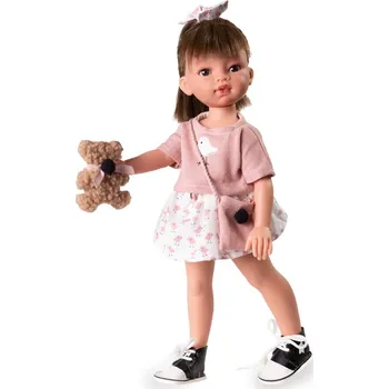 Panenka Realistická panenka Emily s medvídkem od firmy Antonio Juan ze Španělska (Emily de paseo )