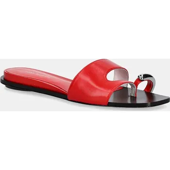 Dámské pantofle Kožené pantofle Tory Burch Pierced Slide dámské, červená barva, 169782-600 169782.600 33X, EUR 39