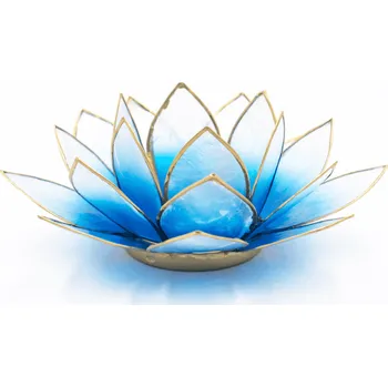 Svícen Milujeme Kameny Svícen – lotosový květ – modro-bílý – velký - VADA VAD574 533941