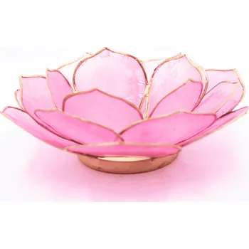 Svícen Milujeme Kameny Svícen - lotosový květ - růžový se zlatým okrajem - VADA VAD579 533953