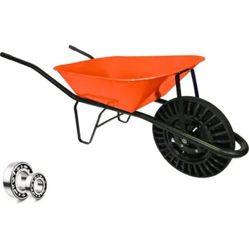 Kolečko Stavební kolečko s černým rámem a oranžovou korbou 60l