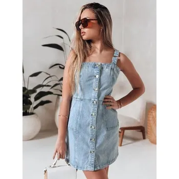 Dámské šaty Džínové mini šaty bez ramínek SEWIKA modré
