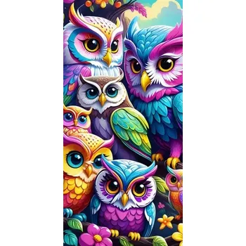 Diamantové malování Diamantové malování - Barevné sovičky (85 x 45)