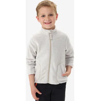 Pánská mikina QUECHUA Dětská turistická fleecová mikina MH 100 3 ROKY BÉŽOVÁ