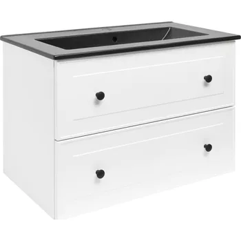 Šatní skříň Naturel Koupelnová skříňka s umyvadlem Forli 80x53x46 cm bílá lesk FORLI80BIUC