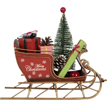 Vánoční dekorace Clayre & Eef - Dekorativní kovové sáně 6Y5869
