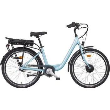 Elektrokolo Liberty elektrokolo e-VIA 3spd 26" přední motor, 36V/14Ah, 2025 tyrkysové, Přední vidlice Odpružená