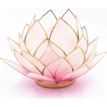 Svícen Milujeme Kameny Svícen - lotosový květ - růžový - velký kulatý - VADA VAD575 533944