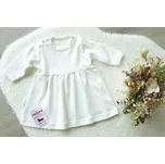 AMÁLKA Romantické šaty dlouhý rukáv ažurový vzor, smetanové Velikost: 68