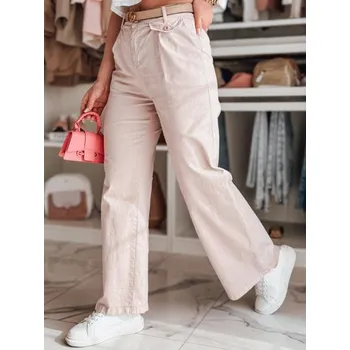 Dámské kalhoty Dámské kalhoty se širokými nohavicemi MOBISKA růžová