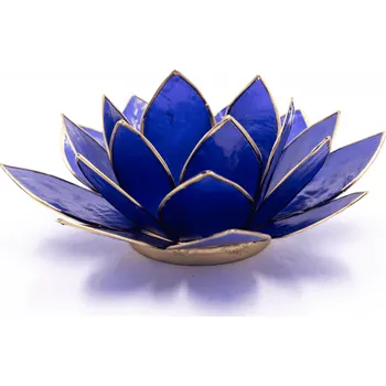 Svícen Milujeme Kameny Svícen - lotosový květ - tmavě modrý - velký - VADA VAD562 533907
