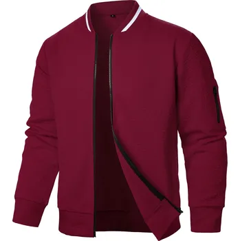 Pánská softshellová bunda Pánská bunda na zip s límcem ve sportovním stylu Barva: Vínová, Velikost: M