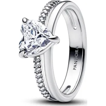 Prsten Pandora Blyštivý stříbrný prsten se zirkony Timeless 193100C01 60 mm + 2 měsíce na vrácení zboží