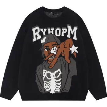 Pánská mikina oversized pletený svetr s anime motivem ve stylu Harajuku Velikost: XL, Barva (Varianta): 15