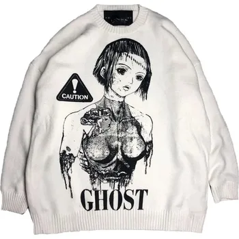 Pánská mikina oversized pletený svetr s anime motivem ve stylu Harajuku Velikost: 2XL, Barva (Varianta): 8