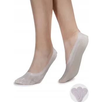 Dámské ponožky Dámské balerínské Ponožky kotníkové ponožky laserově stříbrné, 3 kusy v balení, 36-41 YOCLUB
