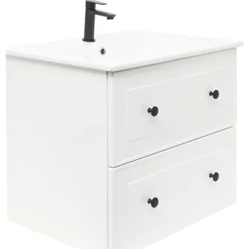 Šatní skříň Naturel Koupelnová skříňka s umyvadlem Forli 80x53x46 cm bílá lesk FORLI80BIU