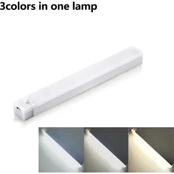 Noční světlo Pohybové LED světlo do skříně s USB | senzorové osvětlení 1 ks - 3 barvy v 1 lampě , 30 cm