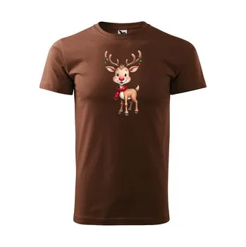 Vánoční tričko s potiskem SOB: hnědé 3XL