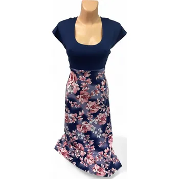 Dámské šaty Kombinované šaty SÍMNA, Barva Modrá, Velikost XL46, Materiál 96% Viskoza 4% Lycra