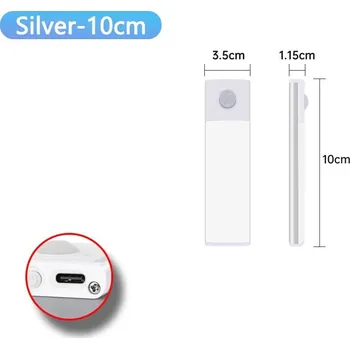 Noční světlo Pohybové led světlo pod linku bezdrátové | kuchyňské osvětlení - Stříbrná 10cm