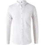 Pánská košile s dlouhým rukávem ve formálním stylu Barva: Bílá, Velikost: 5XL