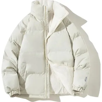 Pánský zimní kabát Pánská zimní prošívaná bunda s fleecovou podšívkou Barva: Smetanová, Velikost: L