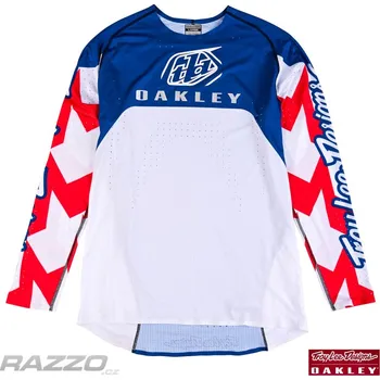 cyklistický dres Pánský dres TroyLeeDesigns SE Ultra Jersey Oakley Vision White Blue XXL