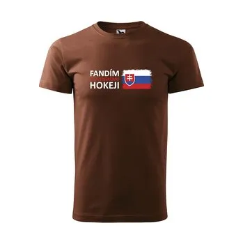 Tričko s potiskem Fandím slovenskému hokeji: hnědé 3XL