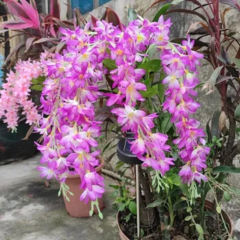 Zahradní dekorace Umělá květina se solárním světlem | Zahradní dekorace | Solární světlo - šeřík květ fialová , 2 ks