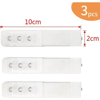 Podprsenka Prodlužovač zapínání podprsenky 3 řady háčků nastavitelný | doplňky spodního prádla, intimní doplňky - 3 ks bílé-1052