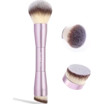 Přípravek na tvář Štětec na makeup s dvojitou hlavicí pro korektor a konturování | kosmetické pomůcky - Růžový