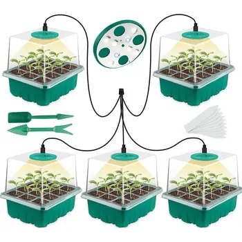 Osvětlení pro růst rostliny Led pěstební světlo s miskou na semena | pěstební světlo, sada na klíčení - Bez ovládací skříně 5 ks