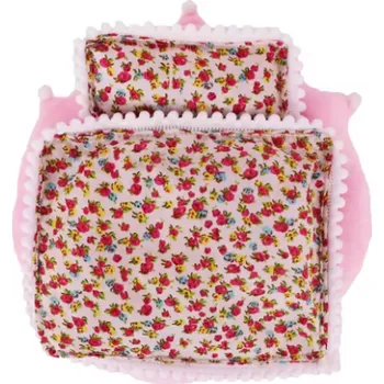 Doplněk pro panenku Postýlky pro panenky LABUBU (17 cm) Barva: červené růžičky (XM2236)