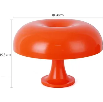 Lampička Moderní stolní lampa ve tvaru houby | stolní lampa, dekorativní lampa - pomerančový , Nabíjení přes USB-C