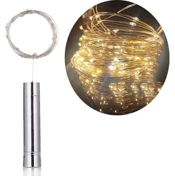 Vánoční dekorace Vánoční světelný řetěz do láhve | dekorace, světýlka - teplá bílá , 2m-20LED diod