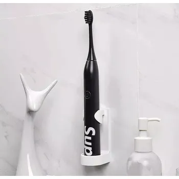 Koupelnový nábytek 4L Nalepovací držák na elektrický zubní kartáček - bílý