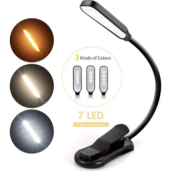 Čtecí lampička Led čtecí lampa s klipem na knihu | lampička 2 ks - Černý