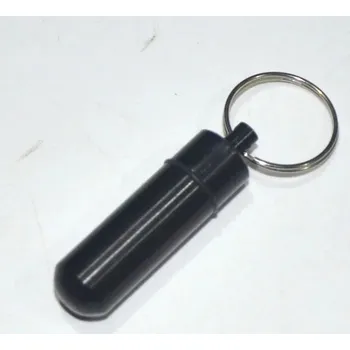 Mini vodotěsná hliníková krabička na léky na cesty | krabička, kontejner - Černá 48x17mm