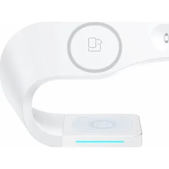 Appleking 4v1 magnetický bezdrátový stojánek pro iPhone / Apple Watch / AirPods - 15W - bílý