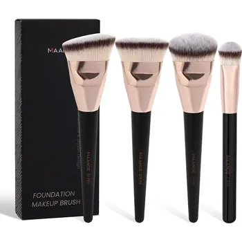 Kosmetický štětec Sada štětců na líčení pro makeup a konturování | kosmetické pomůcky 4 ks - 4 ks černé khaki