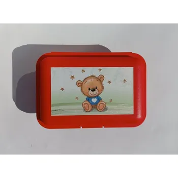 Svačinový box TVAR Dětský svačinový box - Medvídek červený