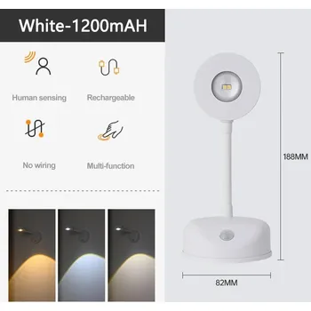 Nástěnné svítidlo Inteligentní bezdrátové nástěnné led světlo s čidlem | osvětlení 5 ks - Bílý