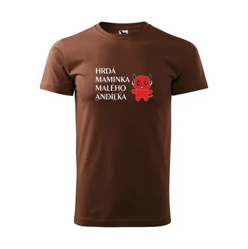 Dámské tričko Tričko s potiskem pro maminku Hrdá maminka malého andílka: hnědé 3XL