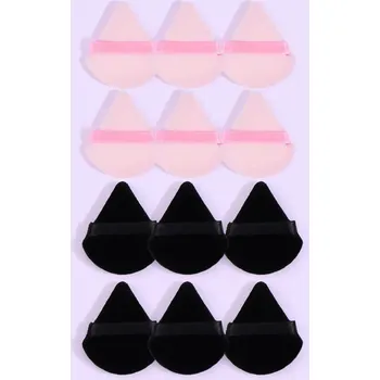 Přípravek na tvář Měkká houbička na makeup a pudr | kosmetické potřeby - 12 ks Černá Růžová