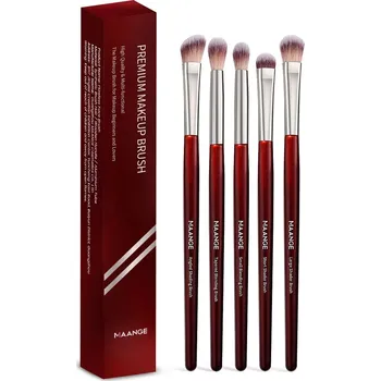 Kosmetický štětec Sada štětců na líčení s měkkými štětinami | kosmetické potřeby 5 ks - Červený