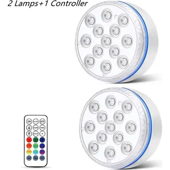 Noční světlo Aktualizované led světlo do vody s dálkovým ovládáním | podvodní světlo, rgb lampa - 2 Světla 1 Ovladač , 8,5 cm