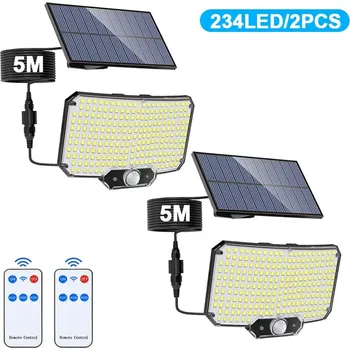 Venkovní osvětlení Silné venkovní solární světlo s čidlem pohybu | bezpečnostní osvětlení - 234LED – 2 ks